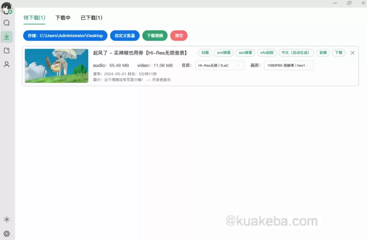 BiliDown——免费简洁的B站视频下载工具